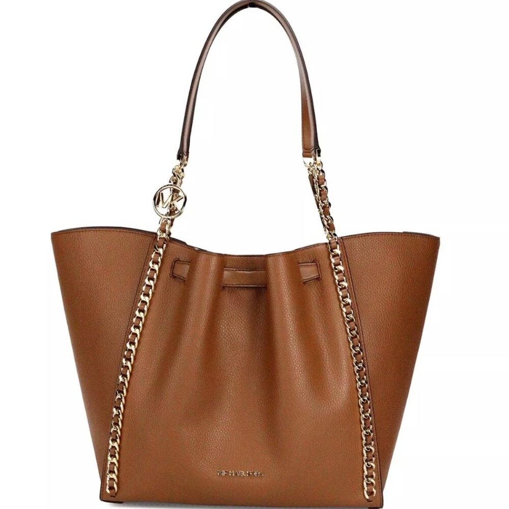 Michael kors Mina Large Luggage Leather Chain Tote Bag